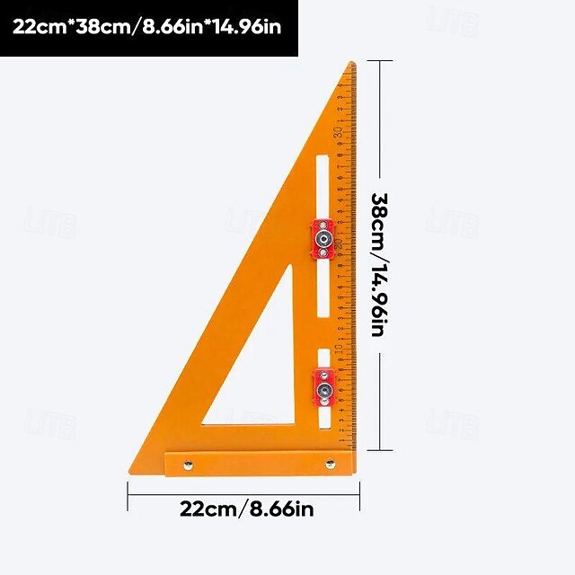 2-in-1 Rafter Square,Creative Punching Positioning Triangle Ruler,Adjustable Multifunction Positioning Angle Ruler Suitable for Carpenter,Home