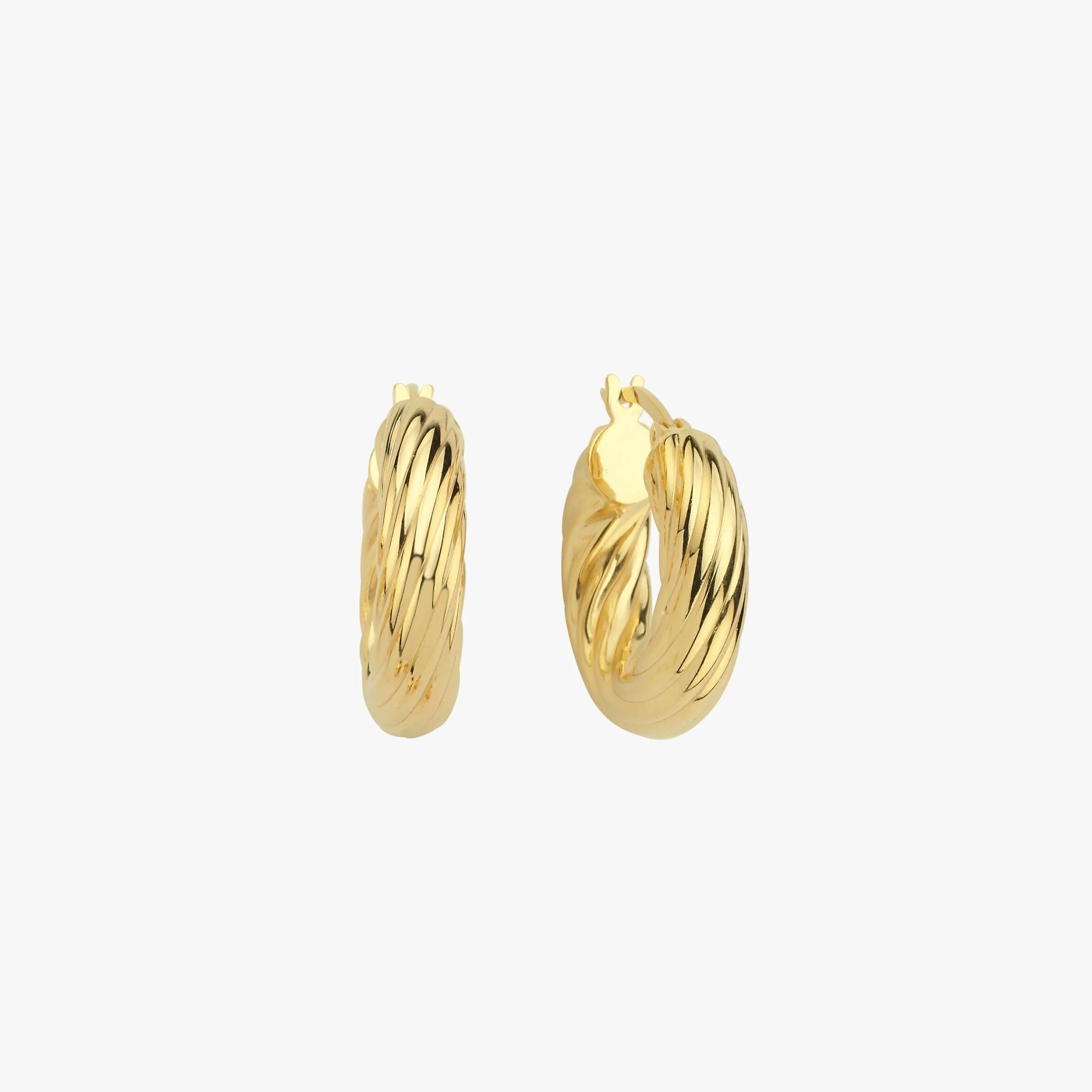 Chunky Hoop Earrings 18K Gold Vermeil