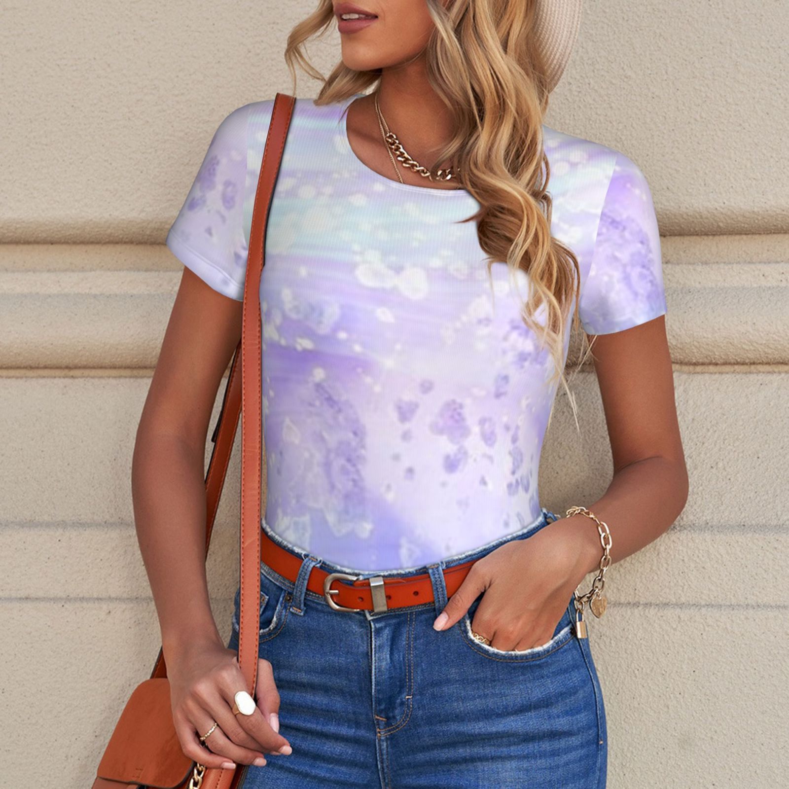 Women's Short Sleeve Round Neck Bodysuit