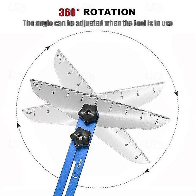 Stair Treads Gauge Template Tool,Stair Jig, Aluminum Alloy Stair Measuring Tool,Adjustable Measurement Tool, Shelf Scribe Layout Tool for Stairs,Risers,Shelf and Cutting Drywall
