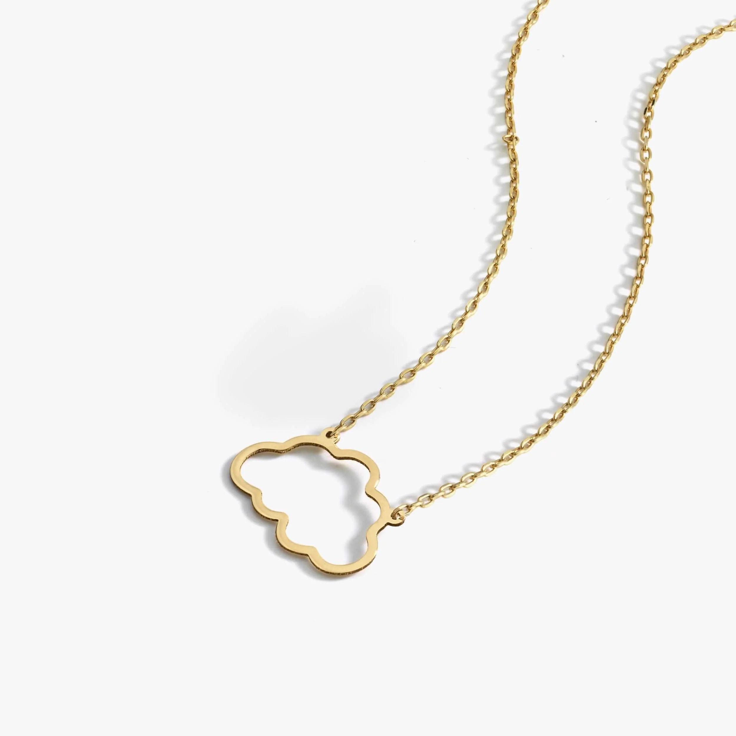 Cloud Necklace 14K Solid Gold 18 inches