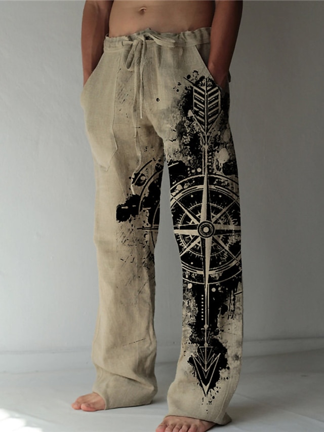 Men's Trousers Summer Pants Beach Pants Drawstring Elastic Waist 3D Print Graphic Prints Comfort Casual Daily Holiday Streetwear Hawaiian Blue Green