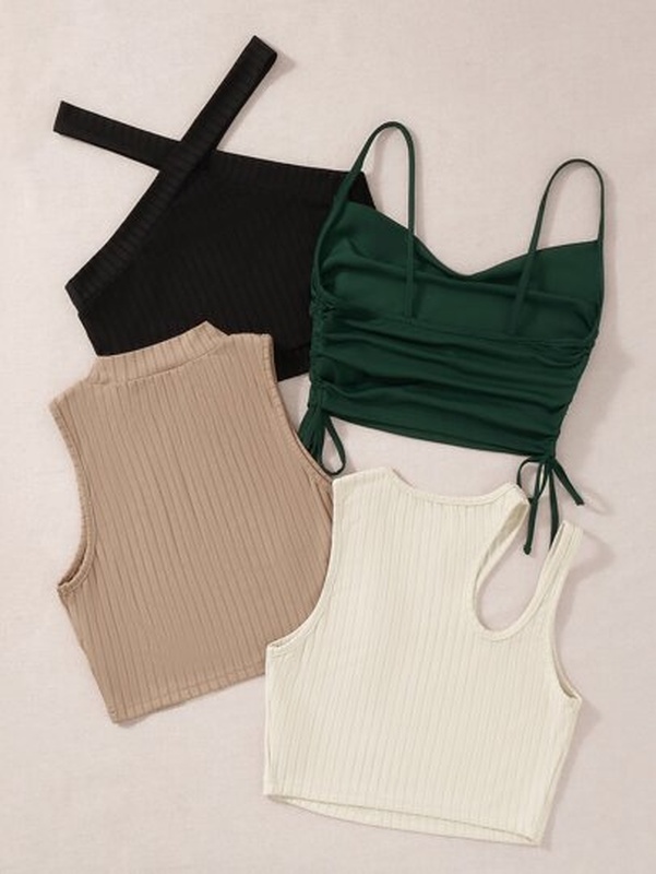 1pc Drawstring Cami Top amp 2pcs Tank Top amp 1pc