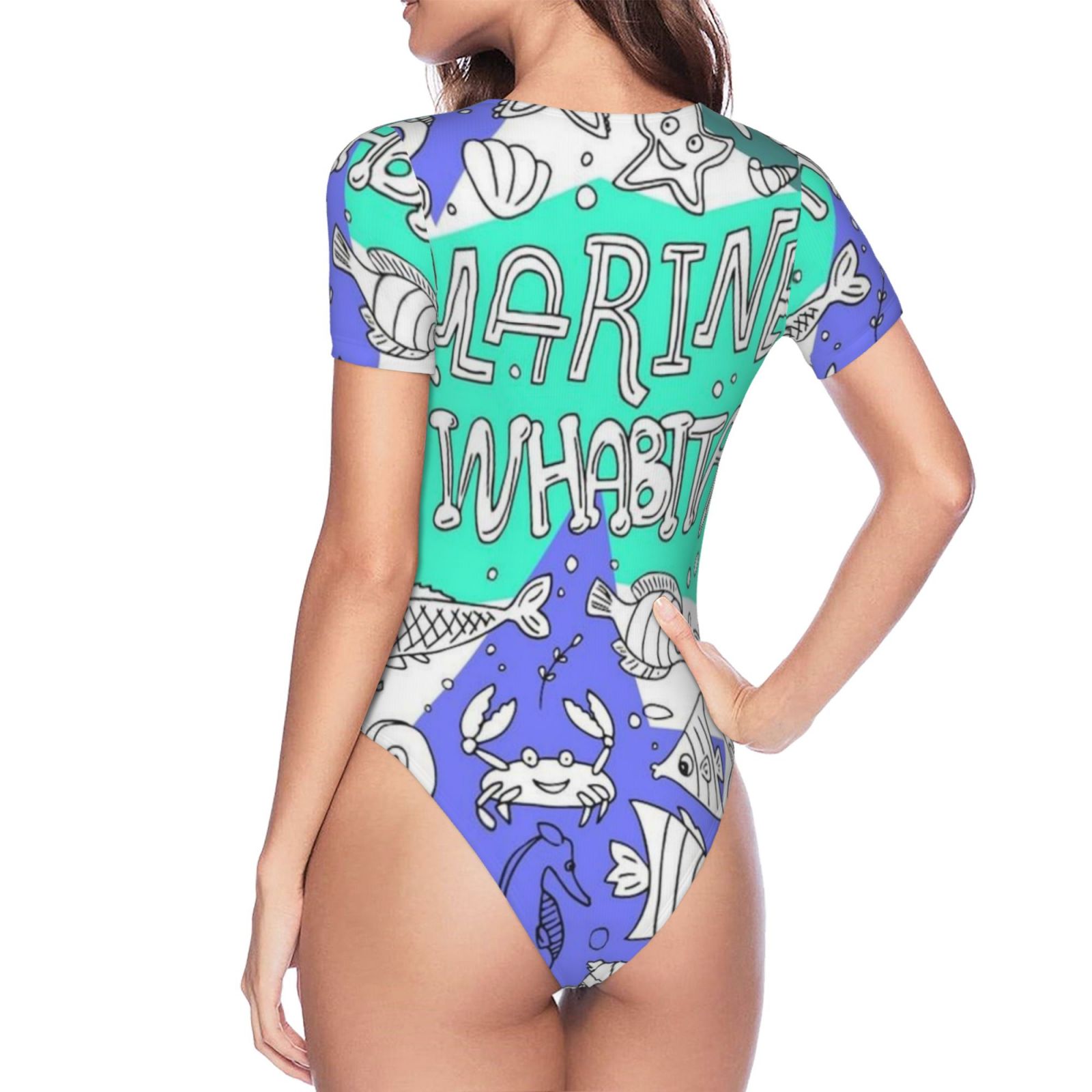 Women's Short Sleeve Round Neck Bodysuit