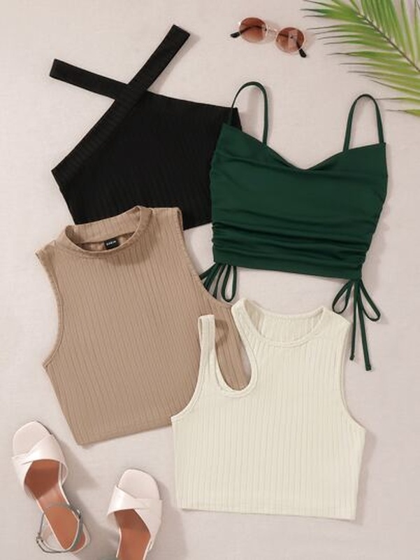 1pc Drawstring Cami Top amp 2pcs Tank Top amp 1pc