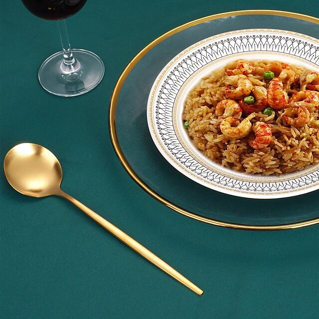 Gold Silverware Set 4 Piece Durable 18/10 Stainless Steel Flatware Sets Service for Wedding Home Kitchen Tableware Utensils Include Teaspoons Knifes Forks and Spoons Delicate Cutlery Set