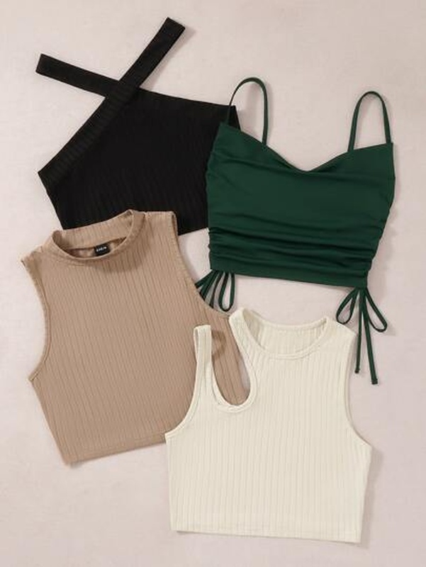 1pc Drawstring Cami Top amp 2pcs Tank Top amp 1pc