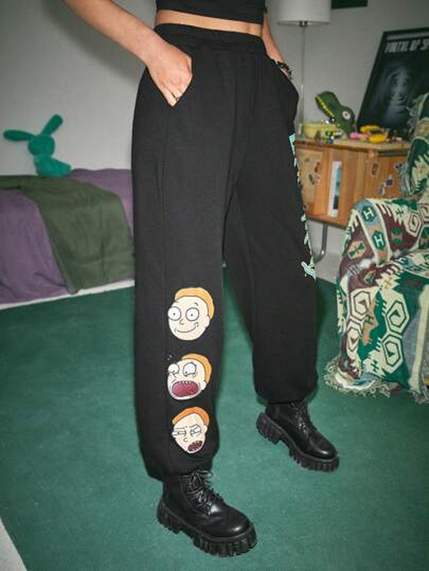 Rick and Morty ROMWE Cartoon Graphic Sweatpants