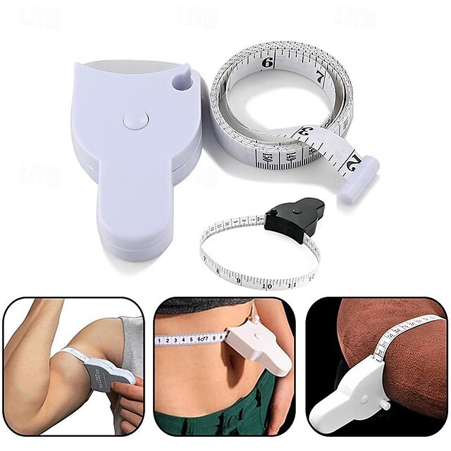 Automatic Retractable Body Measure Tape - 150cm / 60 inch Telescopic Self Measuring Tape for Body Measurement and Weight Loss Lock Pin and Push-Button Sewing Tapes