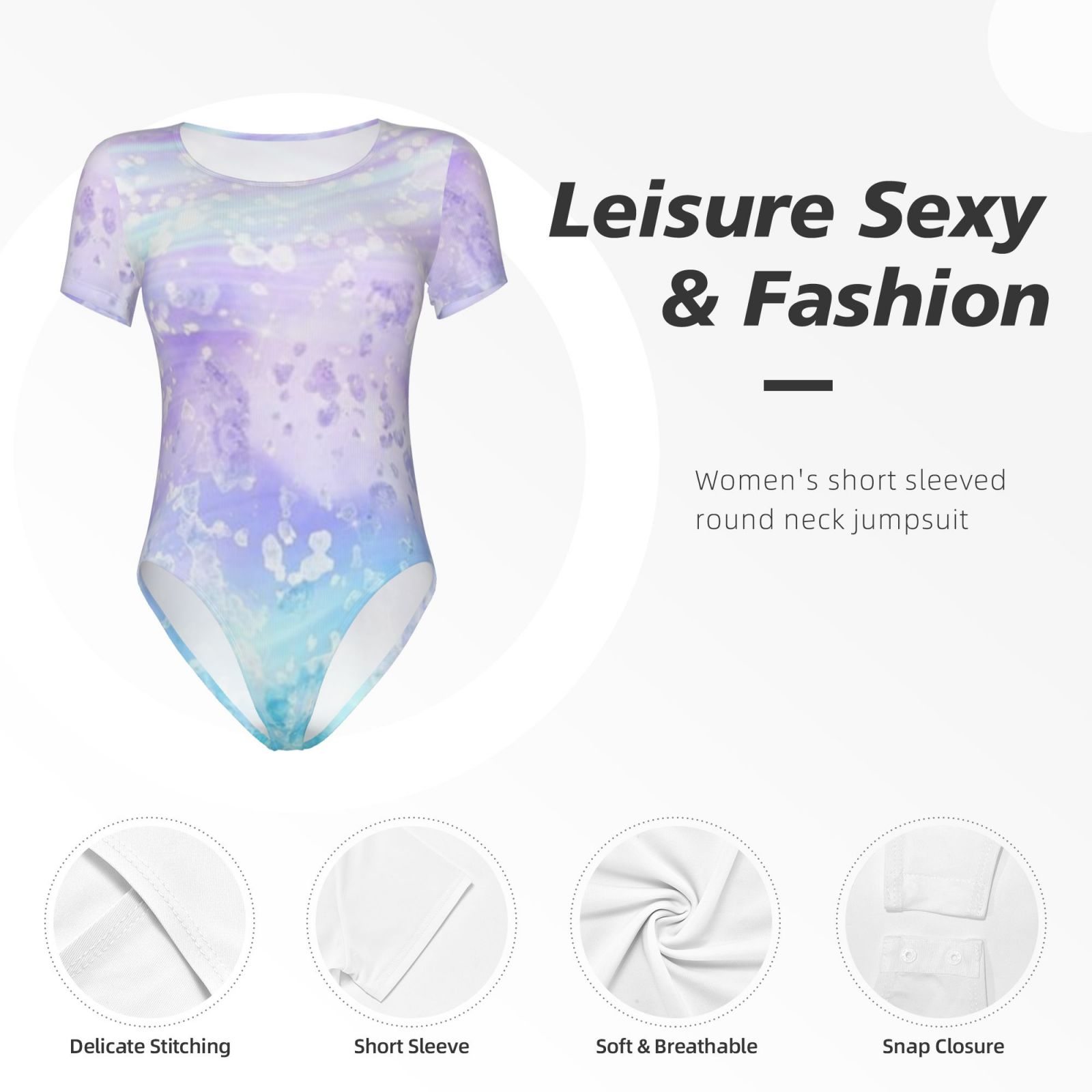 Women's Short Sleeve Round Neck Bodysuit