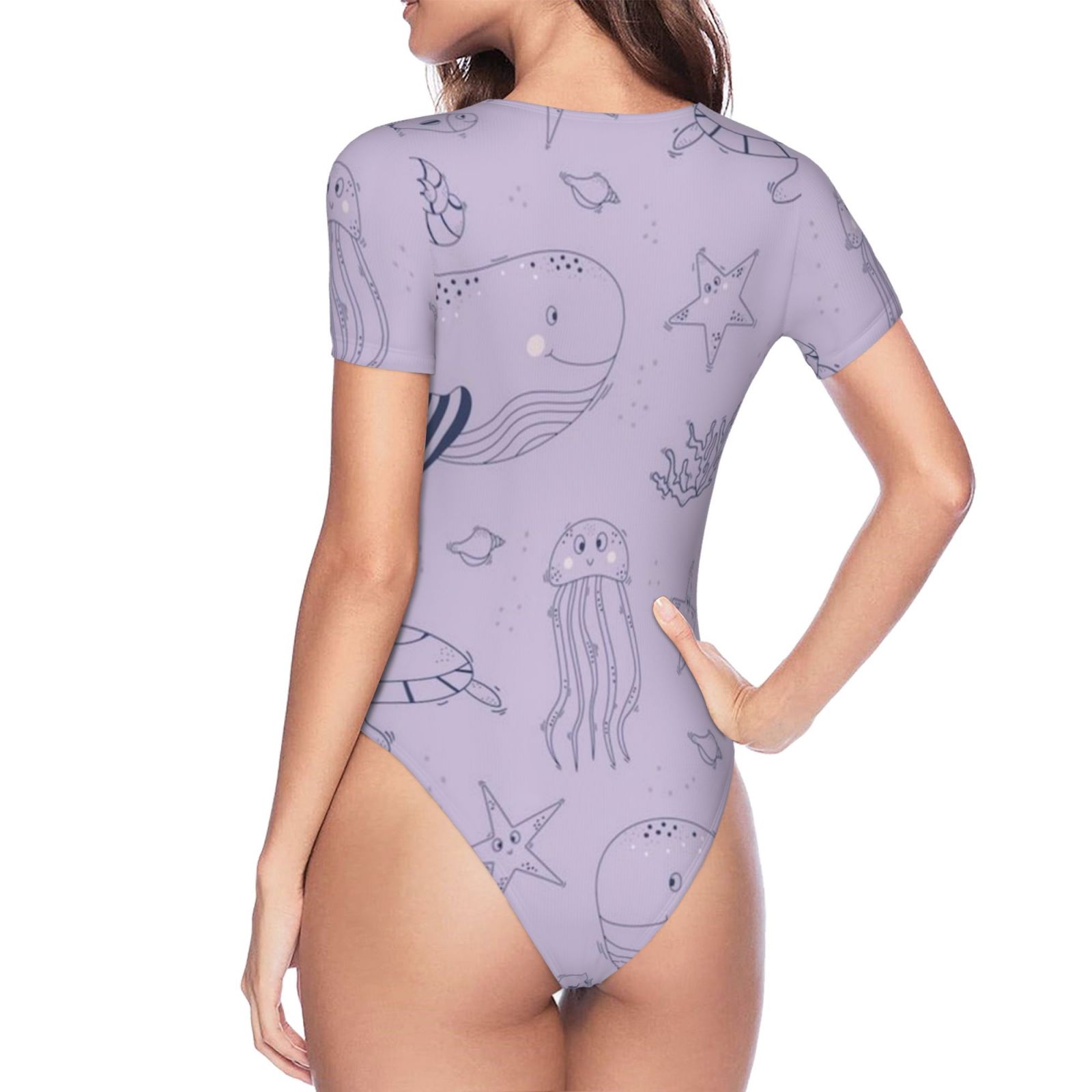 Women's Short Sleeve Round Neck Bodysuit