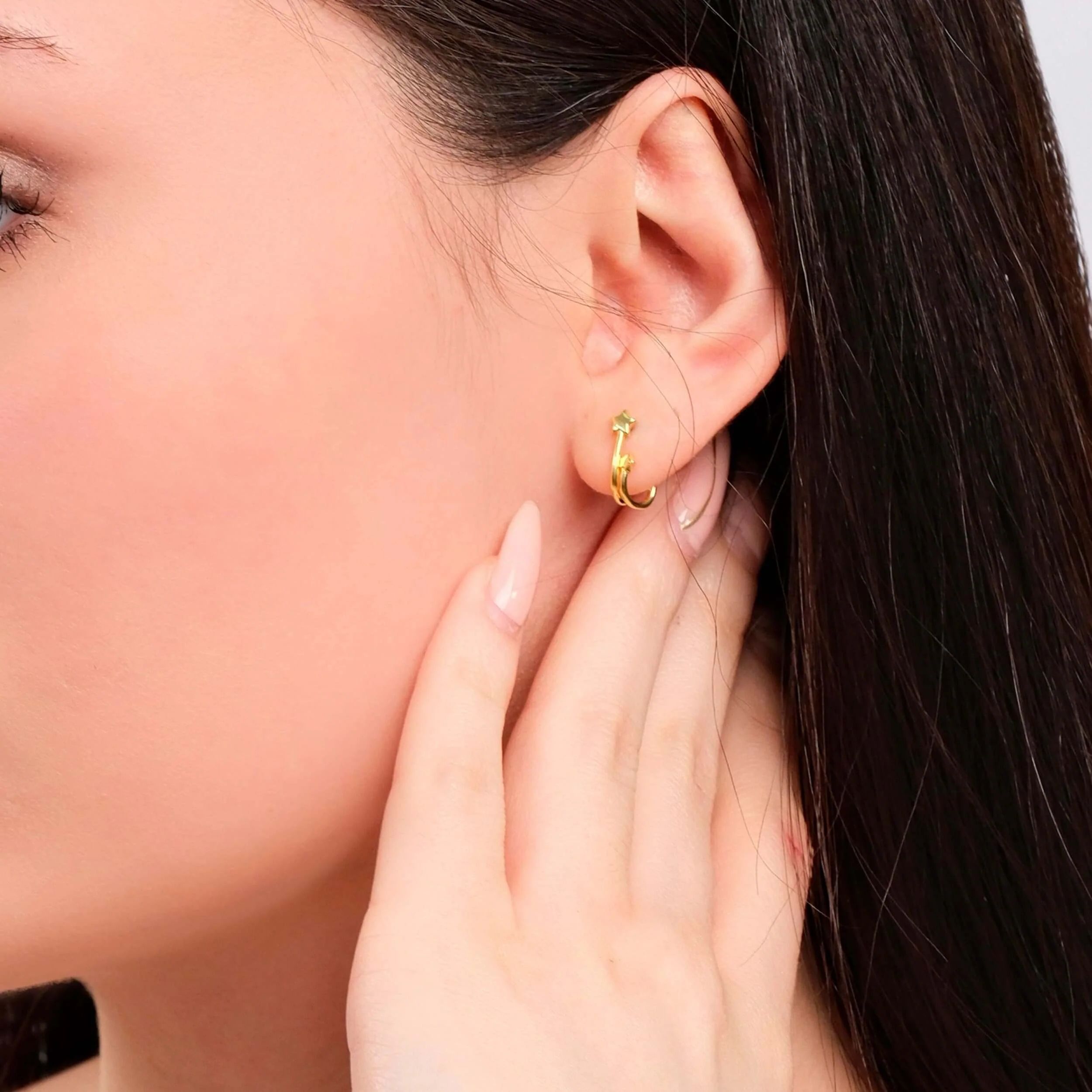 Star Stud Earrings 14K Gold Vermeil