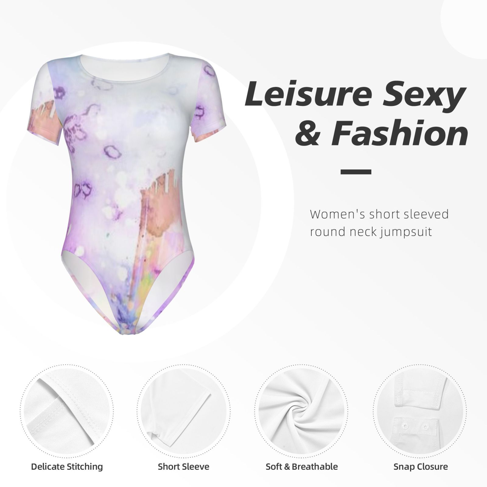 Women's Short Sleeve Round Neck Bodysuit