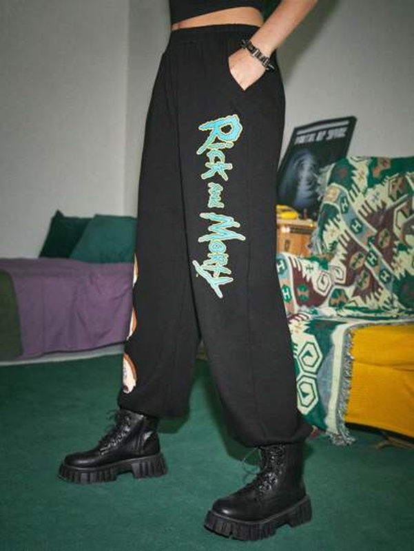 Rick and Morty ROMWE Cartoon Graphic Sweatpants