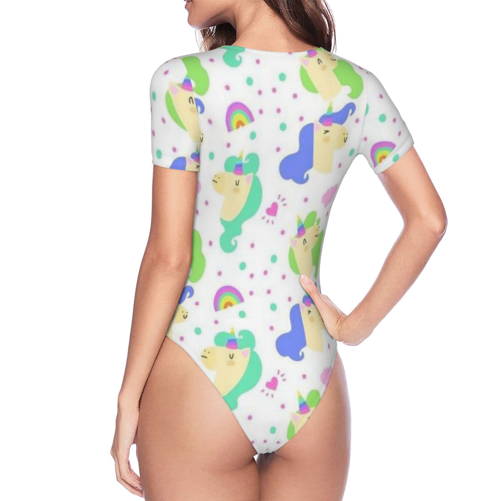 Women's Short Sleeve Round Neck Bodysuit