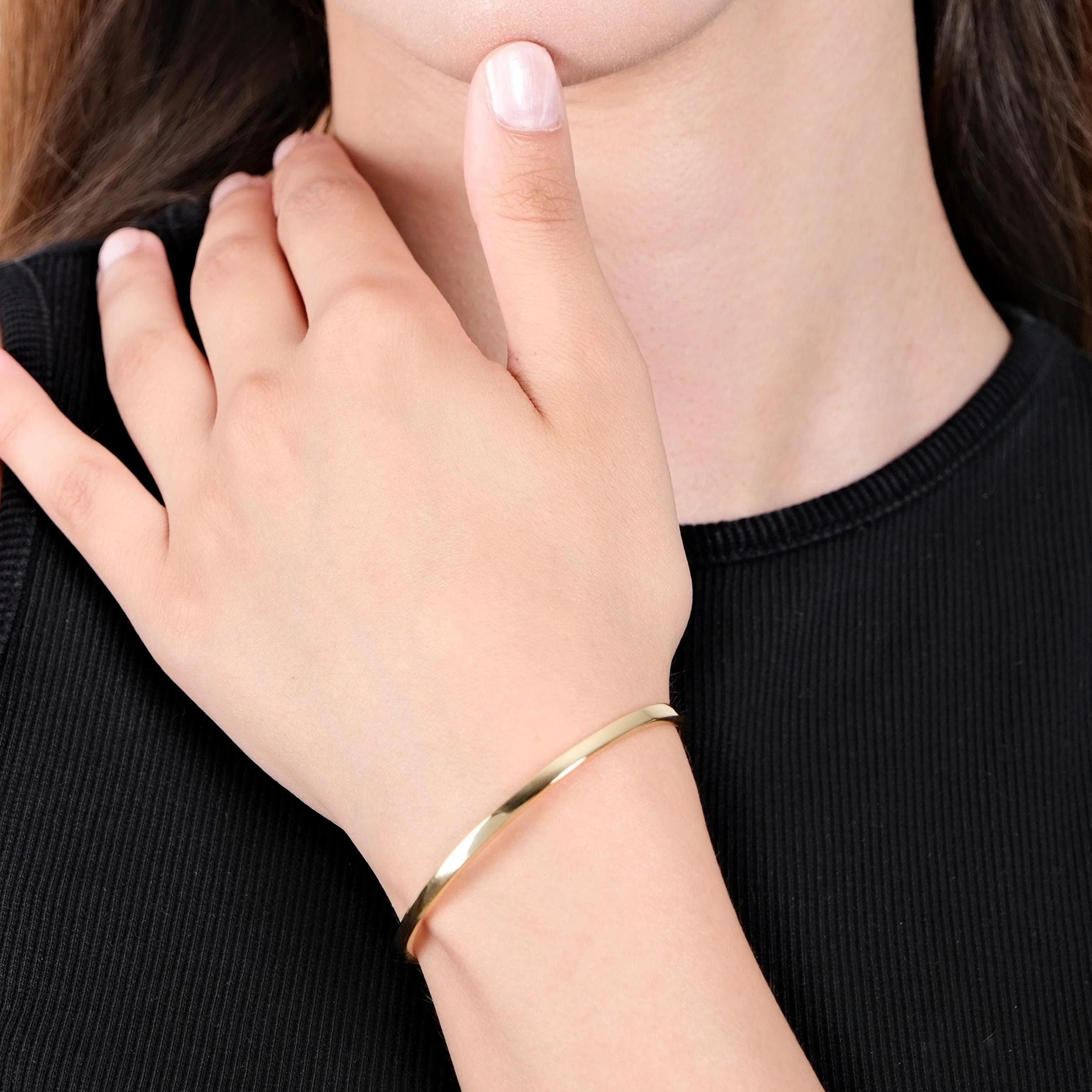 Thin Bangle Bracelet 18K Gold Vermeil