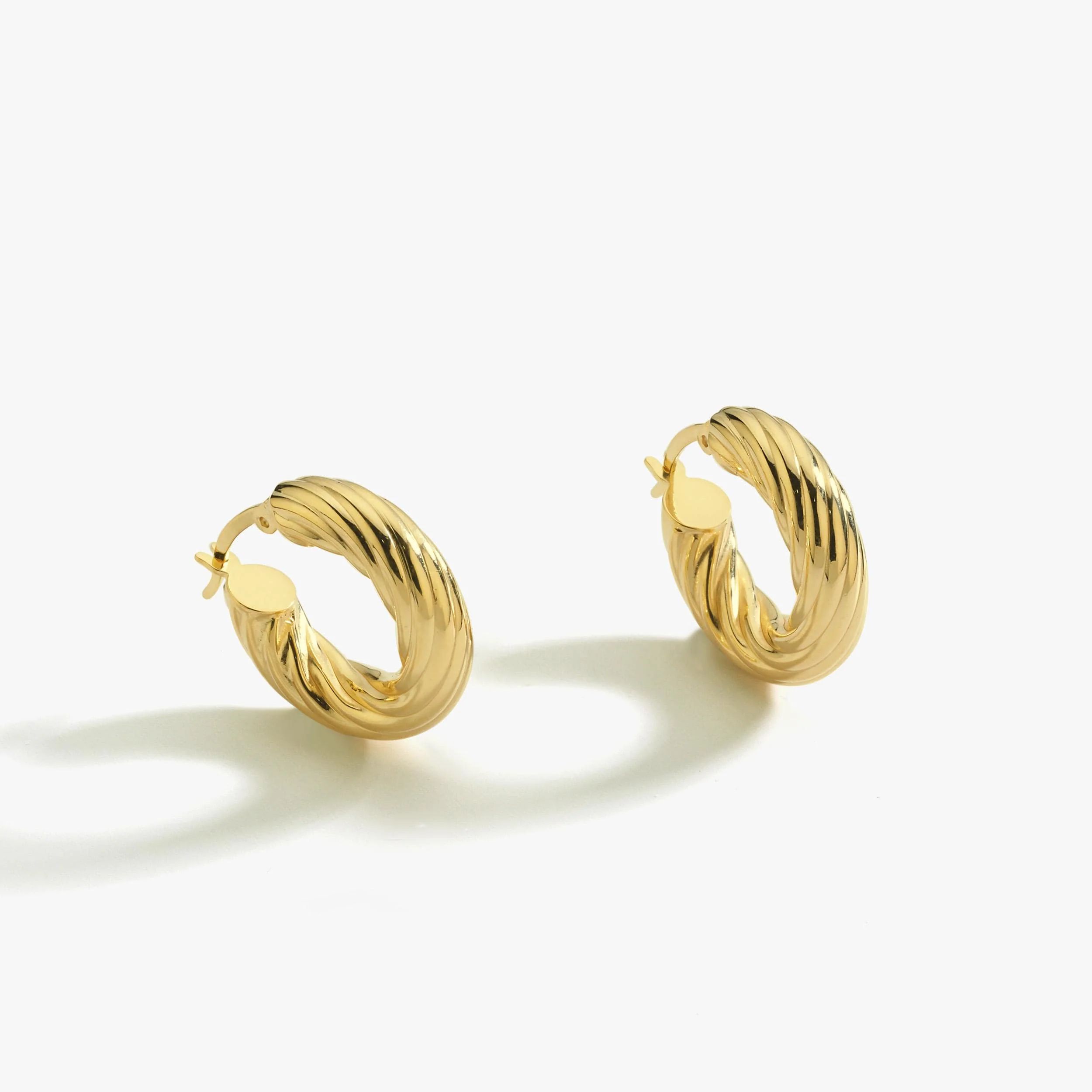 Chunky Hoop Earrings 18K Gold Vermeil