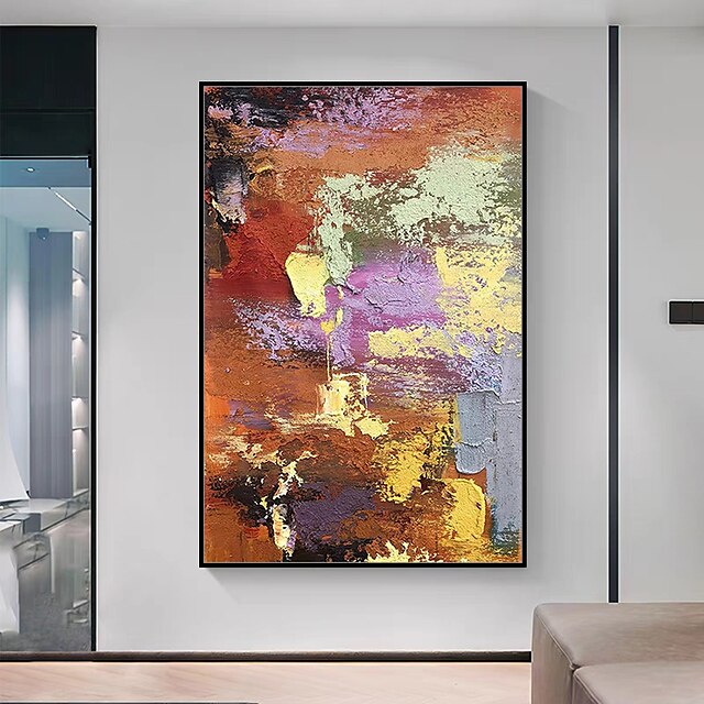 Mintura Handmade Abstract Texture Oil Paintings On Canvas Wall Art Decoration Modern Picture For Home Decor Rolled Frameless Unstretched Painting