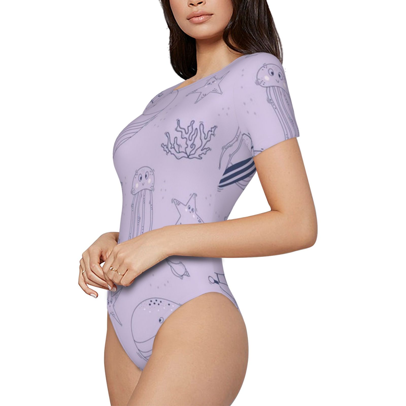 Women's Short Sleeve Round Neck Bodysuit