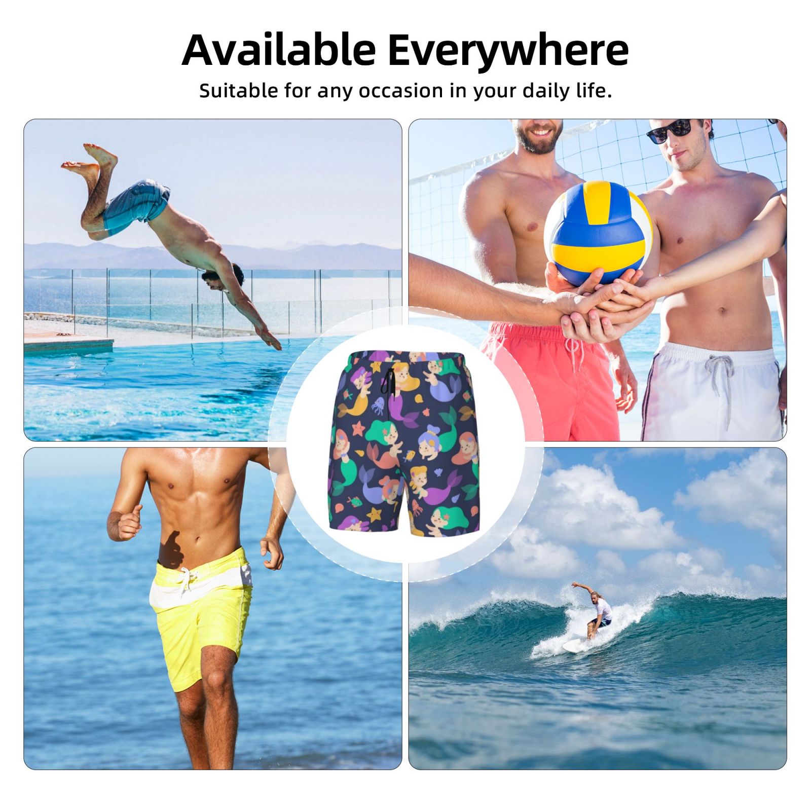 Men's Double Layer Swim Trunks