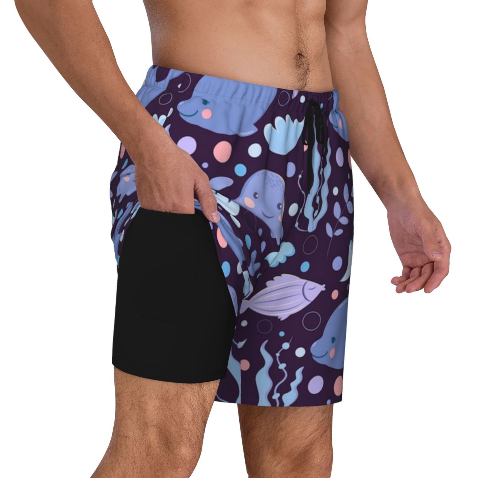 Men's Double Layer Swim Trunks