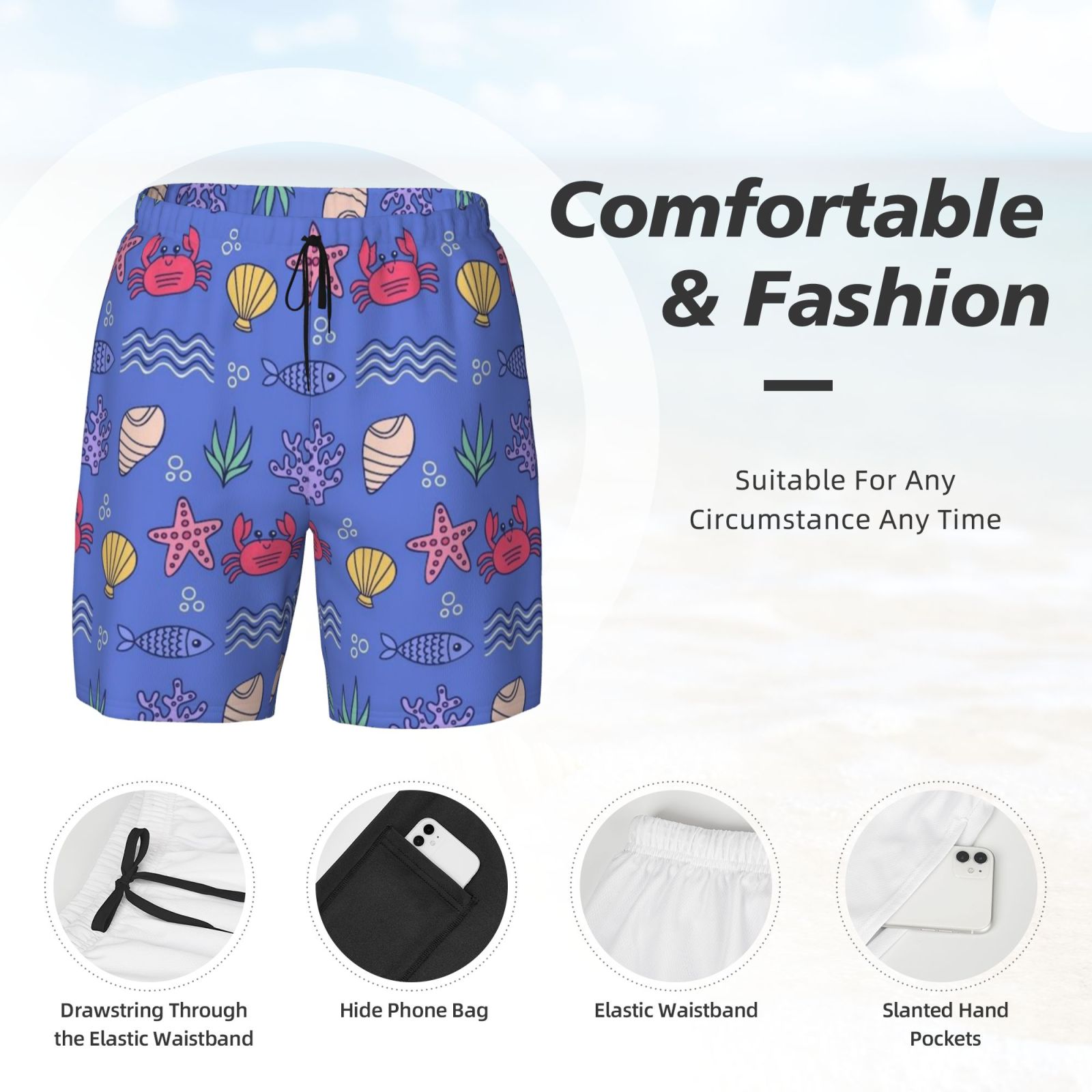 Men's Double Layer Swim Trunks