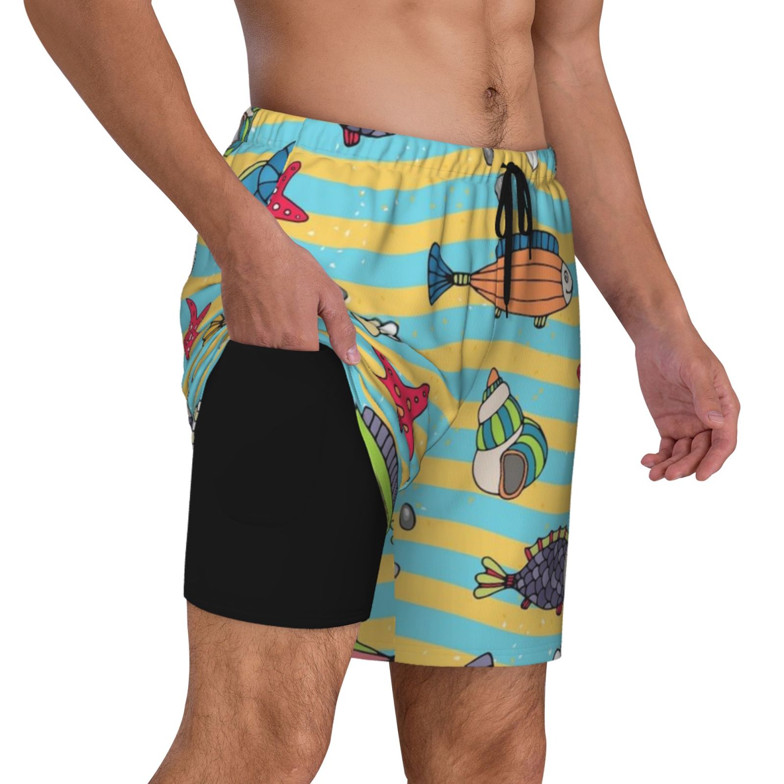 Men's Double Layer Swim Trunks