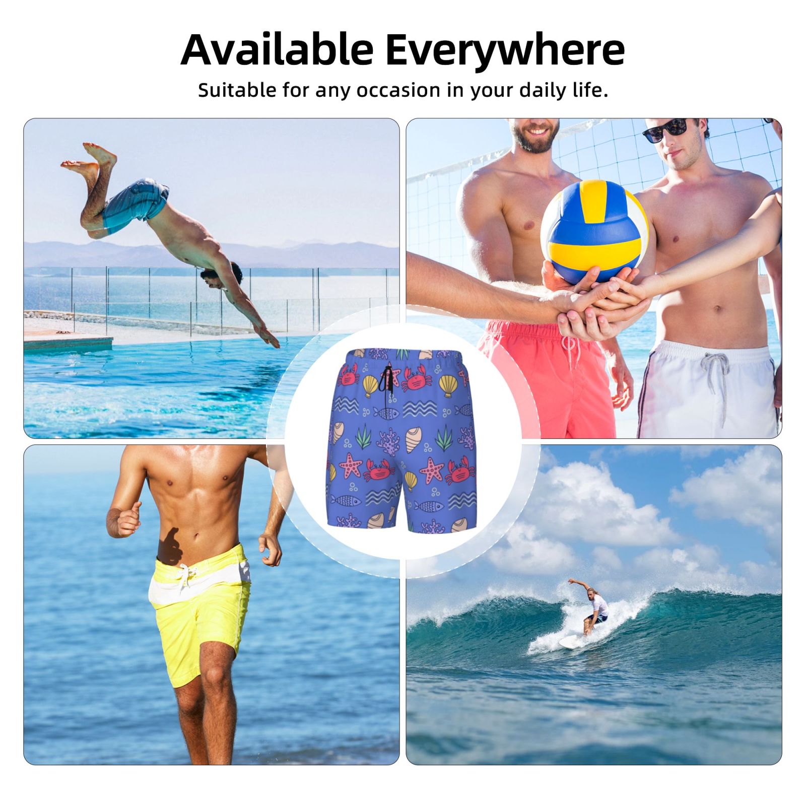 Men's Double Layer Swim Trunks
