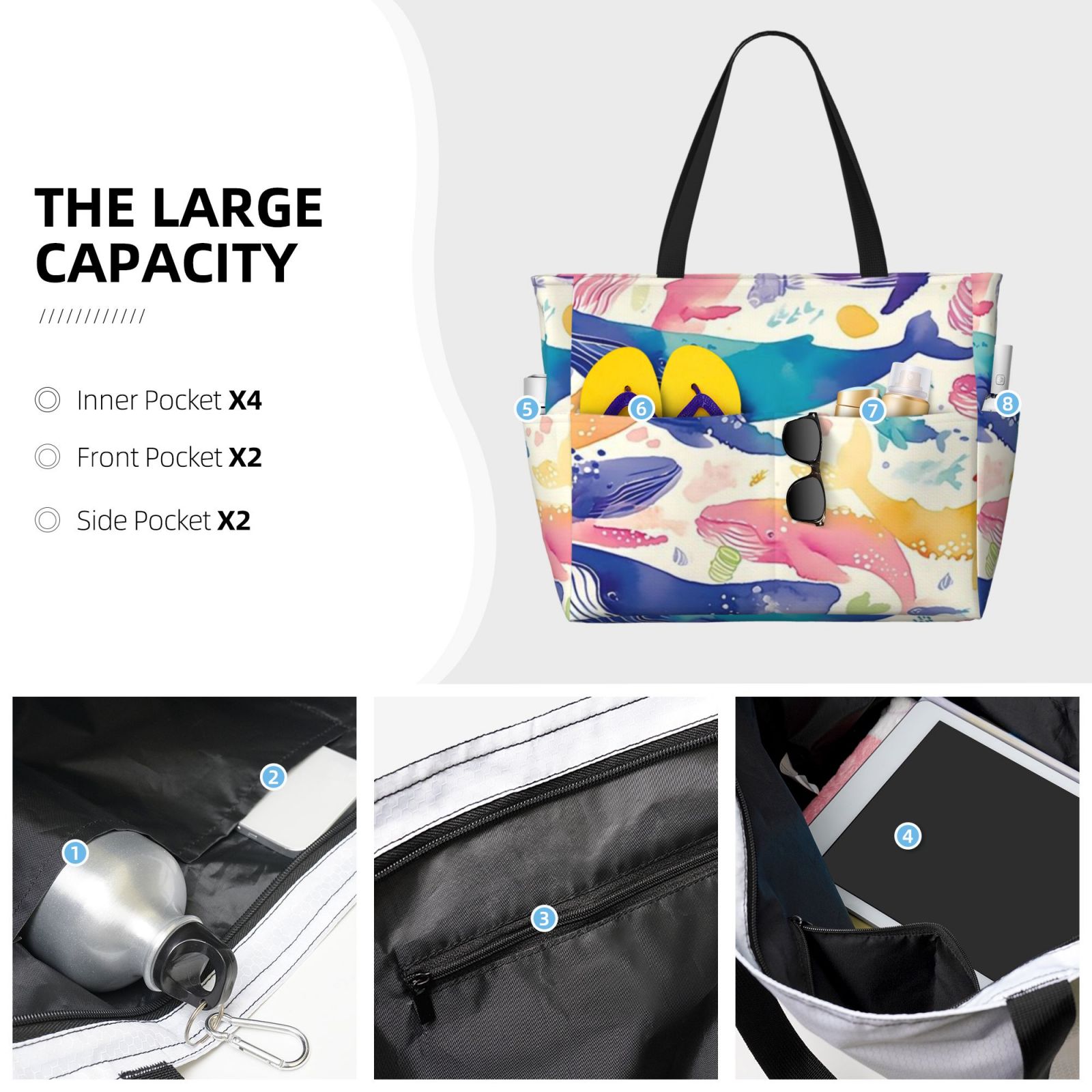 Large capacity beach travel bag