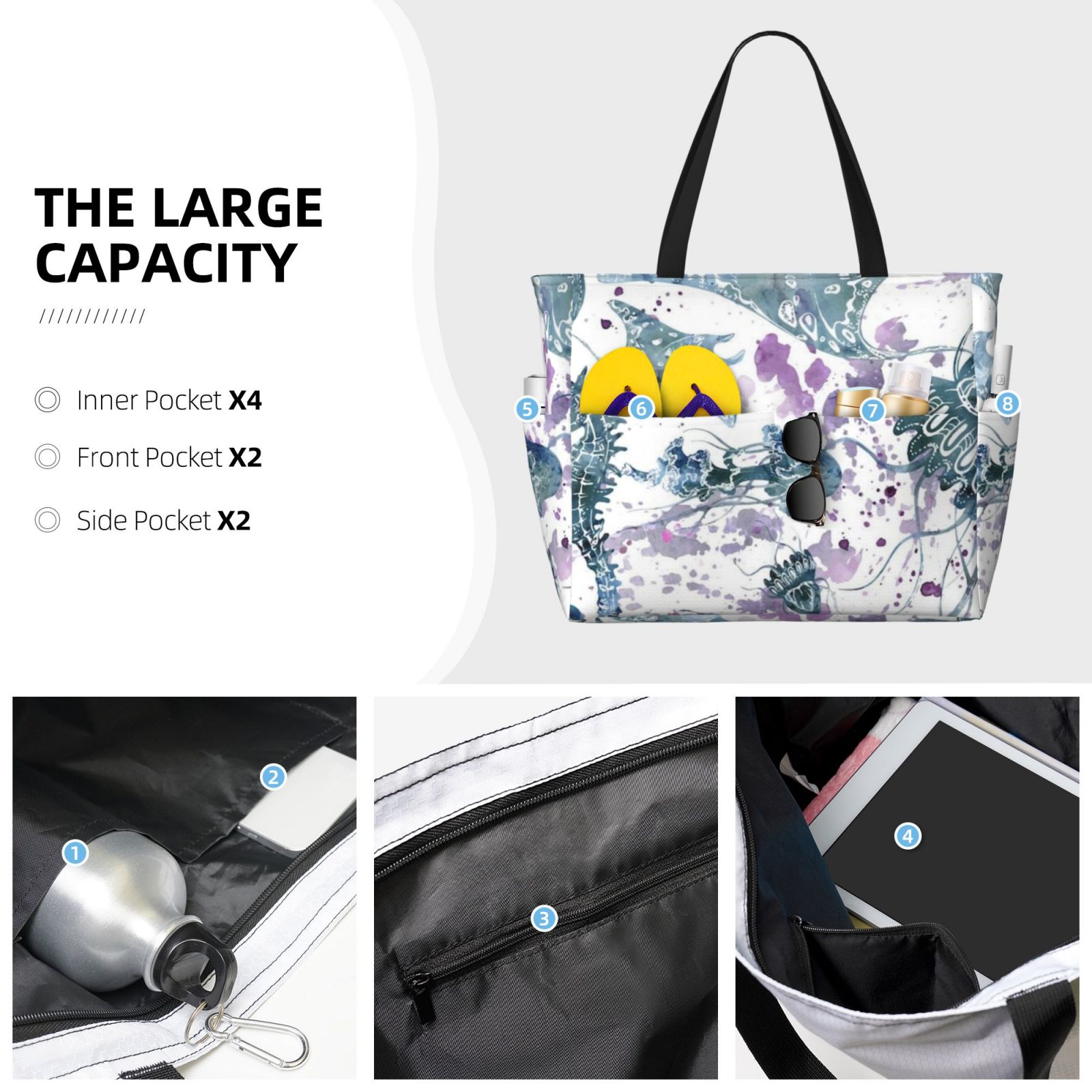 Large capacity beach travel bag