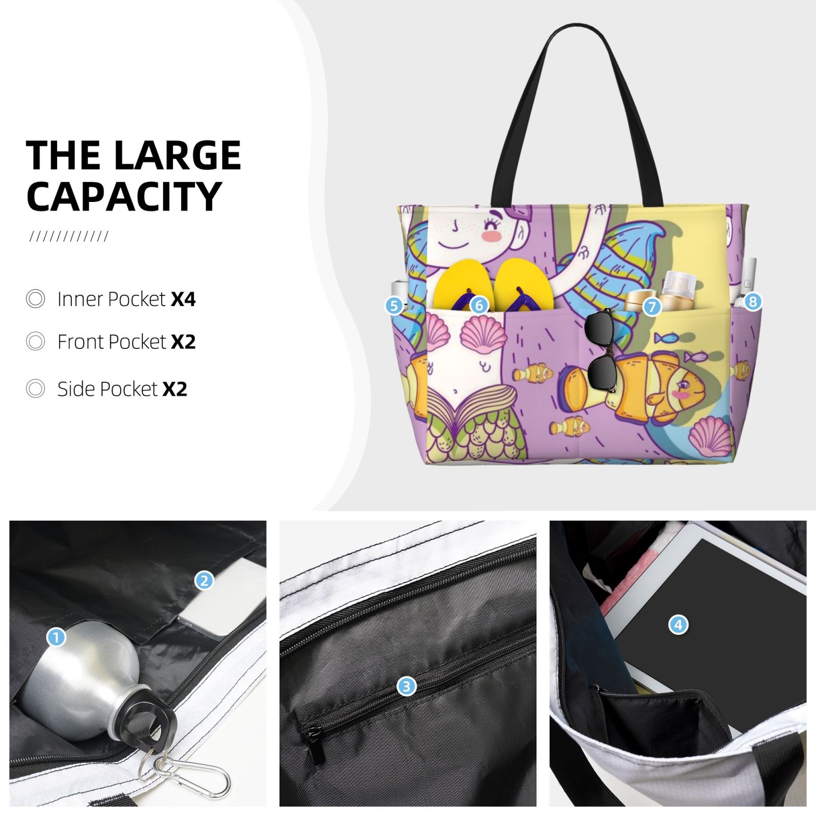 Large capacity beach travel bag