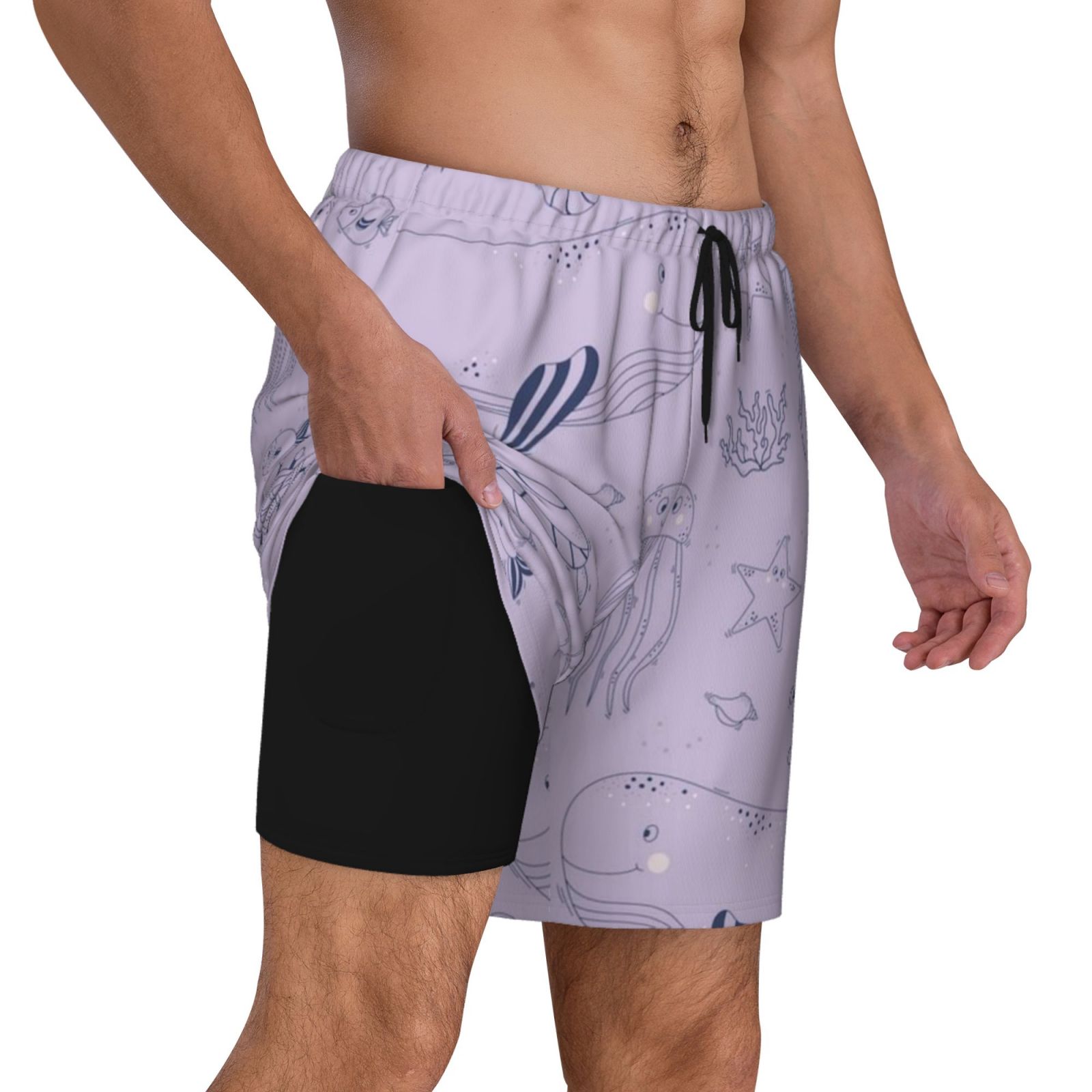 Men's Double Layer Swim Trunks