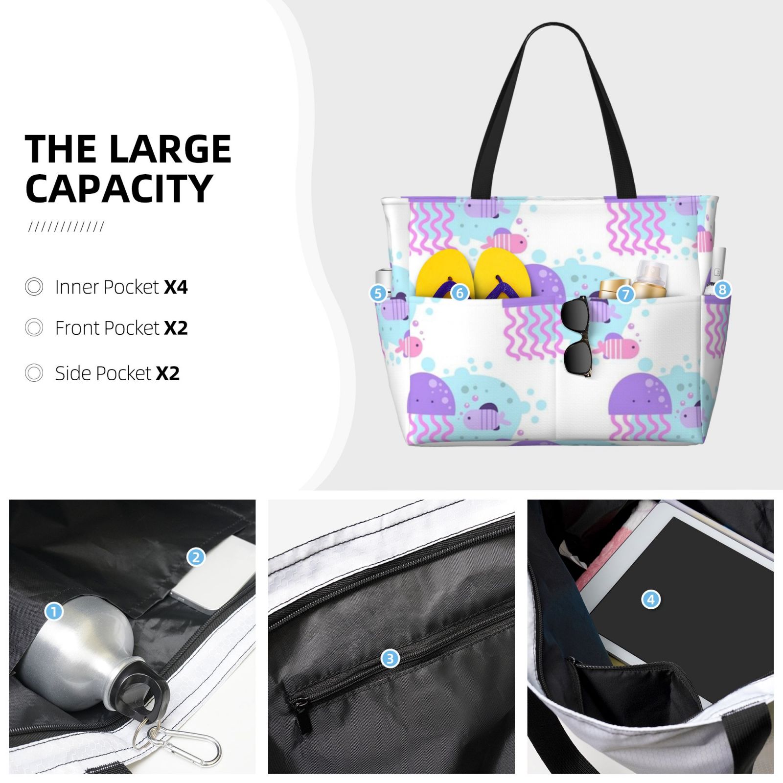 Large capacity beach travel bag