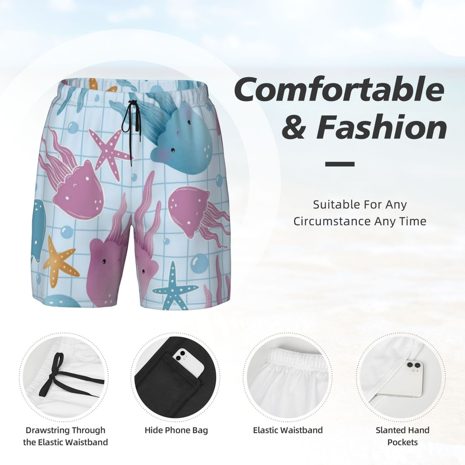 Men's Double Layer Swim Trunks