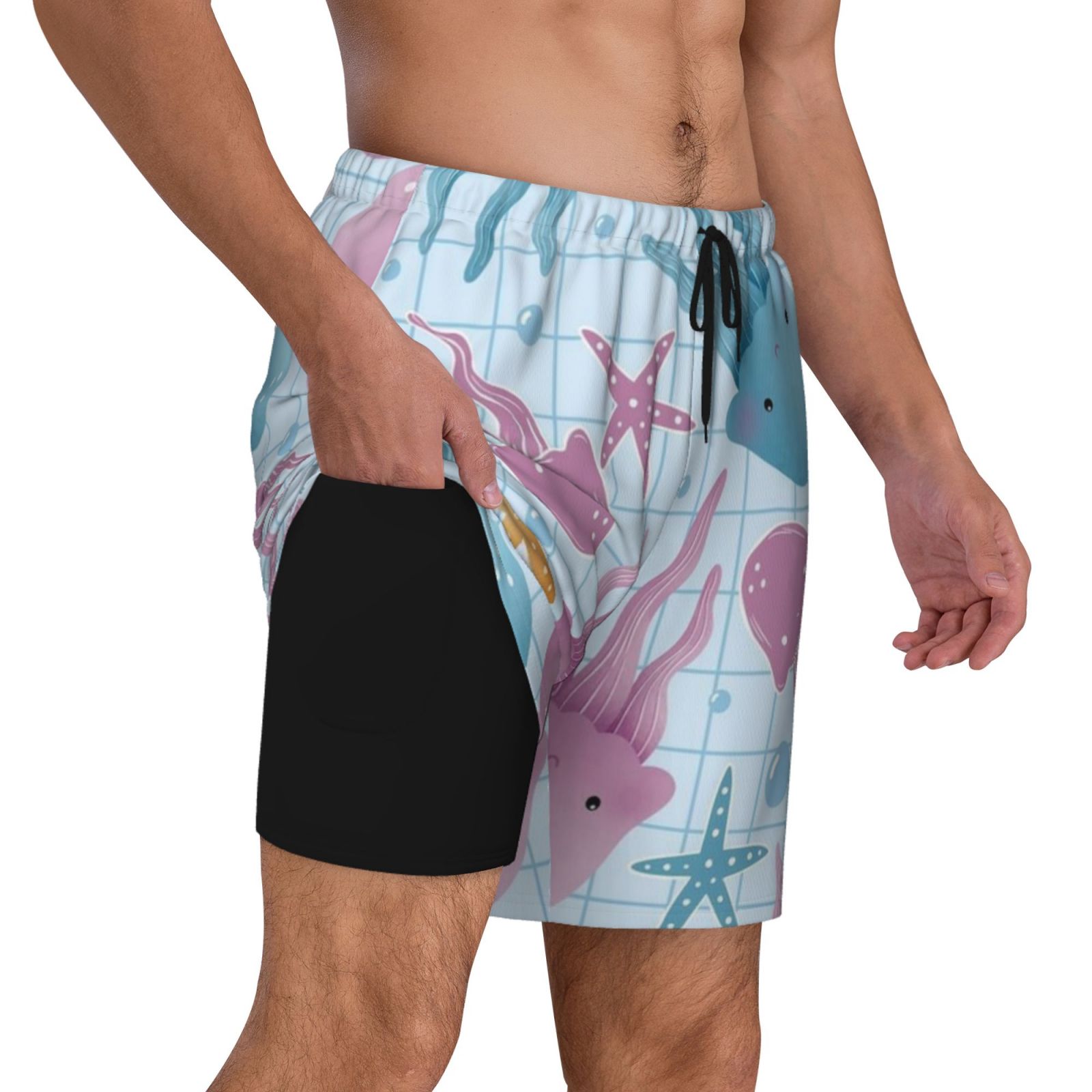 Men's Double Layer Swim Trunks