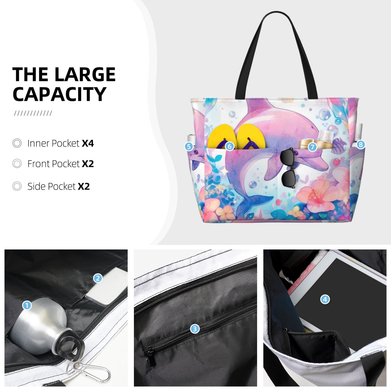 Large capacity beach travel bag