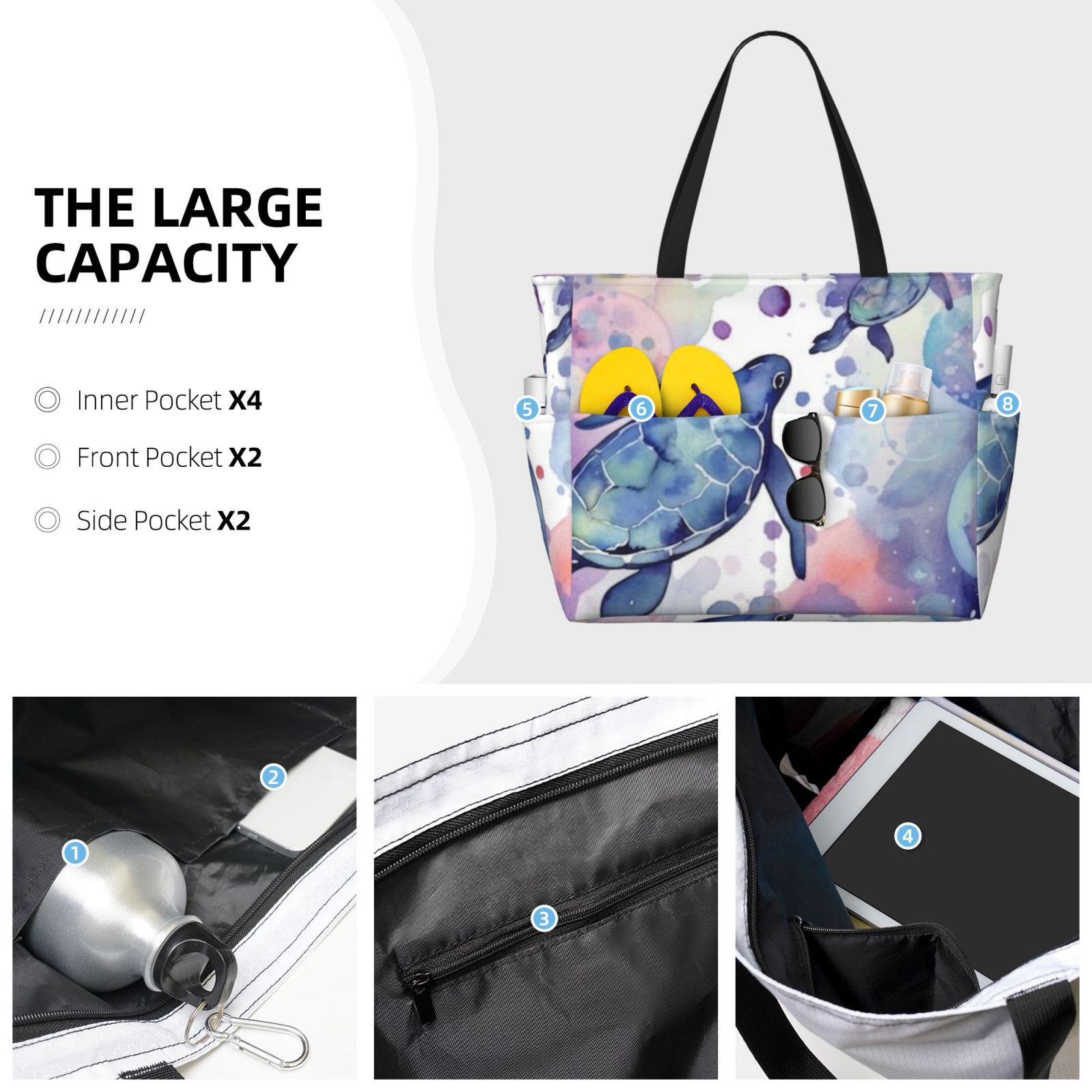Large capacity beach travel bag