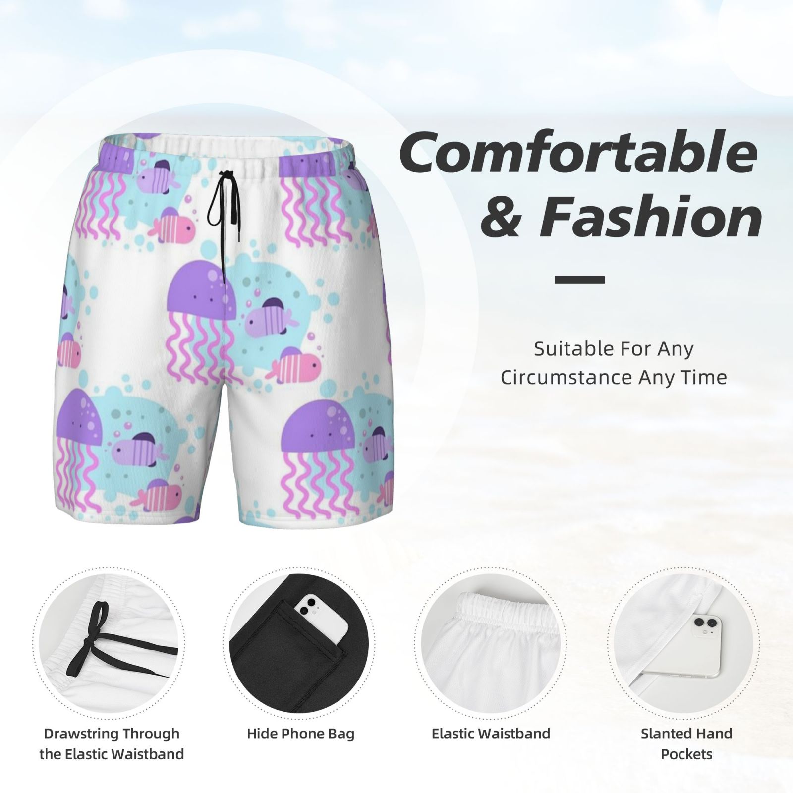 Men's Double Layer Swim Trunks