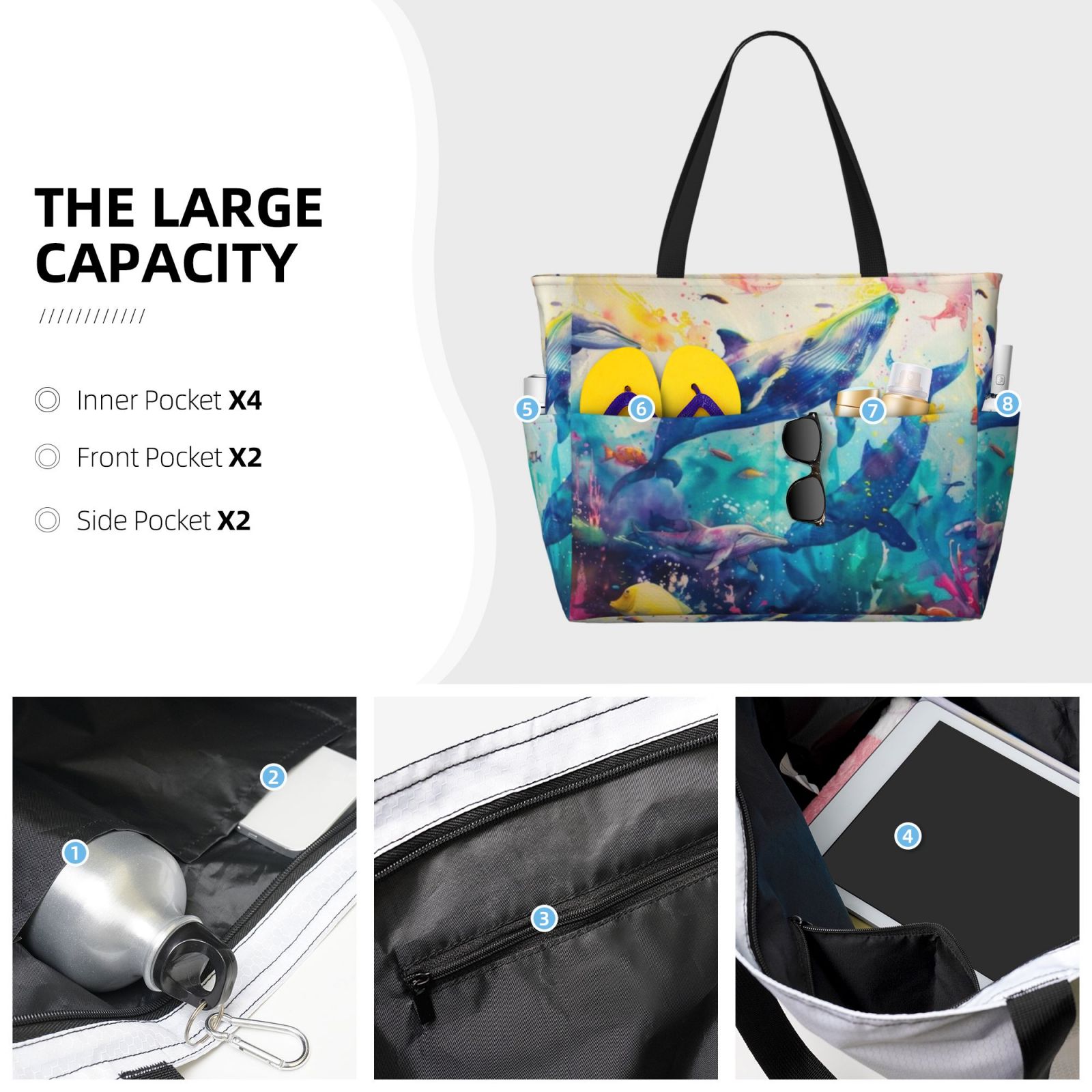 Large capacity beach travel bag