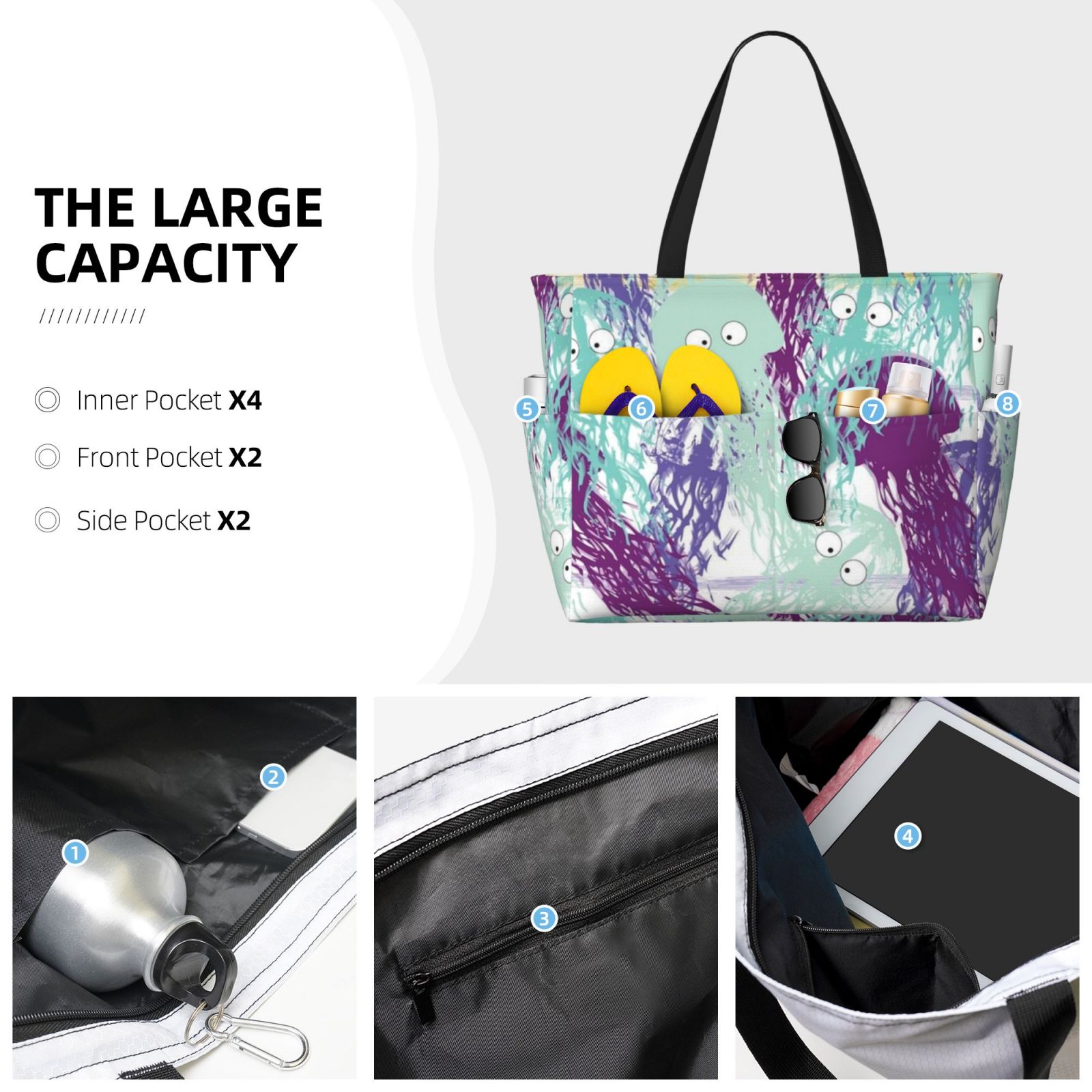 Large capacity beach travel bag