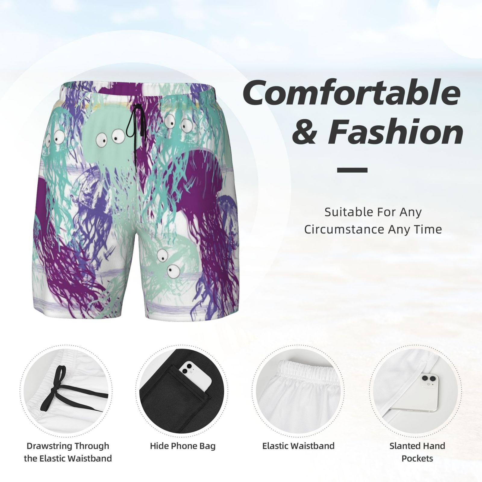 Men's Double Layer Swim Trunks