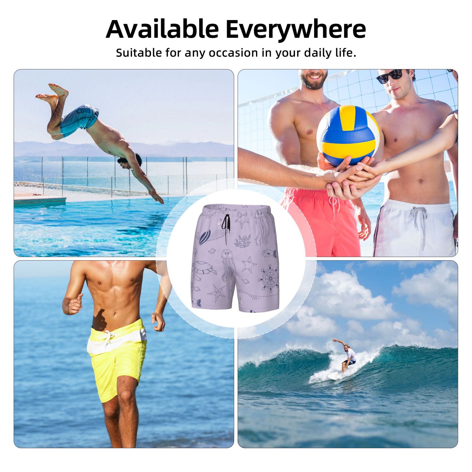 Men's Double Layer Swim Trunks